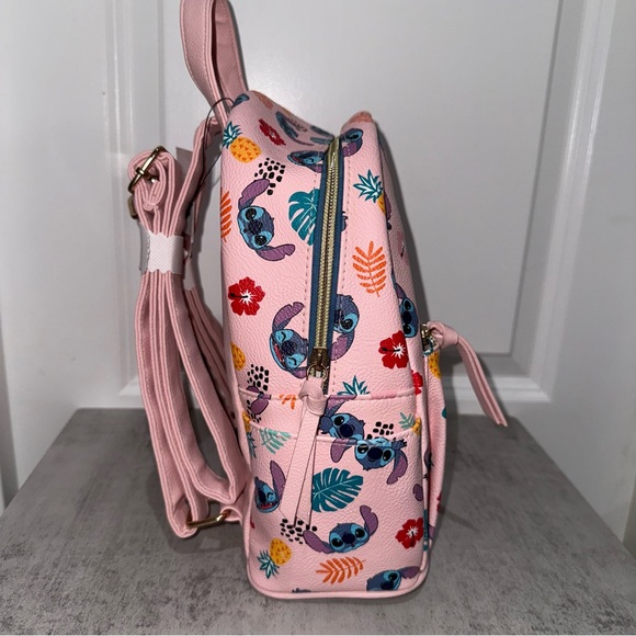 Lilo & Stitch Pink Tropical Print Backpack Pink Danielle Nicole - Picture 2 of 6